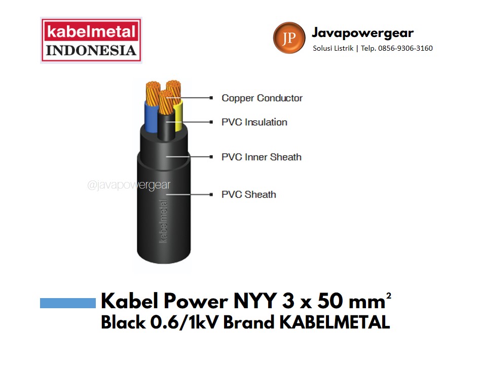 Kabel Power NYY 3 x 50 mm² Black 0.6/1kV Brand KABELMETAL